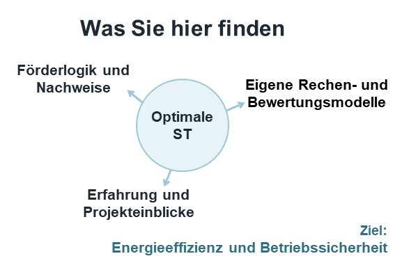 Förderlogik, eigene Rechen- und Bewertungsmodelle und Projekterfahrung von Optimale ST